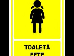 Indicator galben pentru toaleta fete
